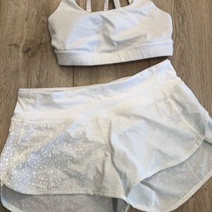 Lululemon shorts and sports bra